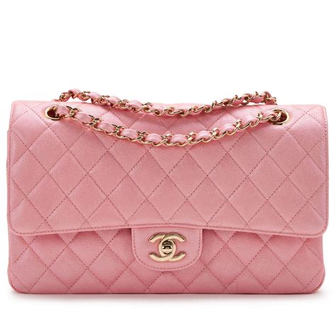 chanel iridescent pink small flap